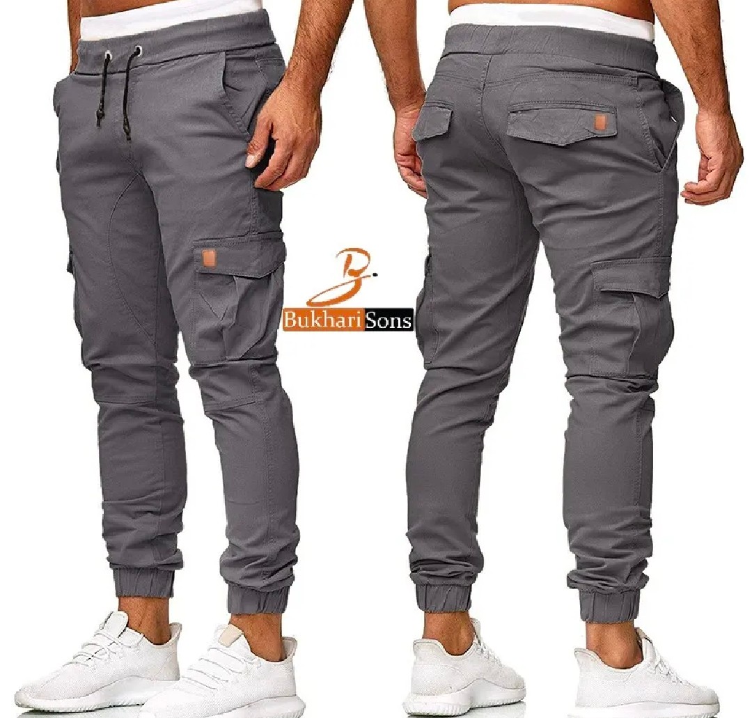 Men 6 Pockets Cotton Cargo Trousers